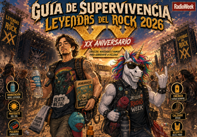 Charlie y el unicornio de RadioWeek preparados para el XX aniversario de Leyendas del Rock 2026 en Villena.