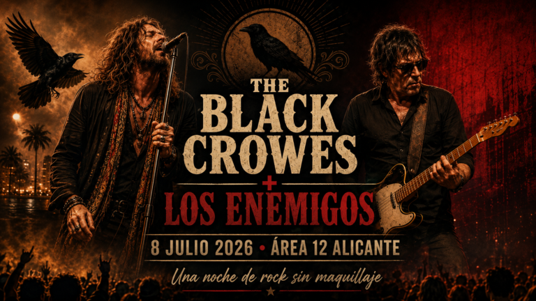 The Black Crowes y Los Enemigos en Área 12 Alicante el 8 de julio de 2026