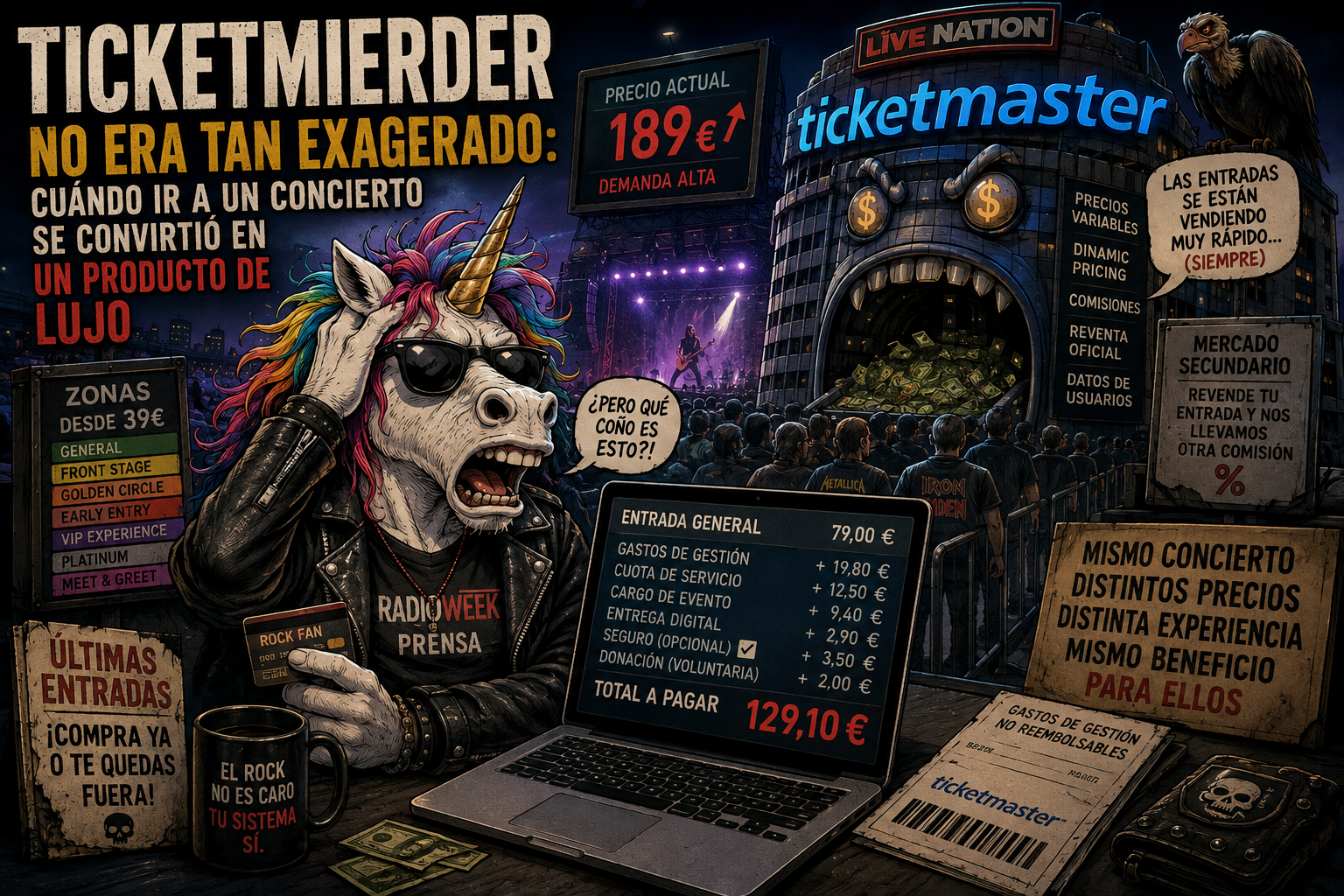 Ticketmaster: precios, gastos y reventa