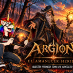 Unicornio y mago bajo el amanecer herido